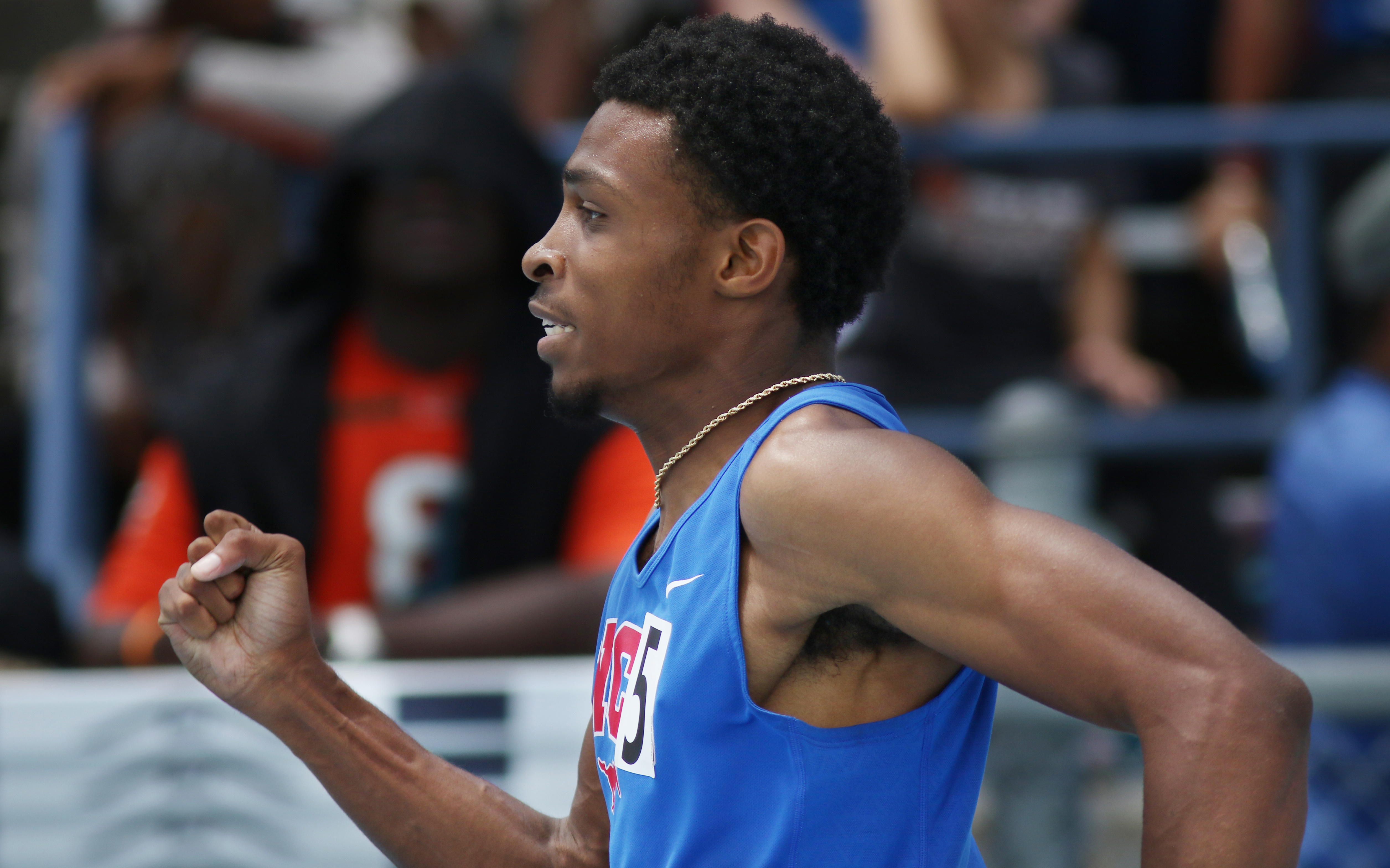 Northside Christian senior Adrian Harris defends his title in the 400 meters. (SCOTT PURKS | Special to the Times) Northside Christian senior Adrian Harris defends his title in the 400 meters. (SCOTT PURKS | Special to the Times)