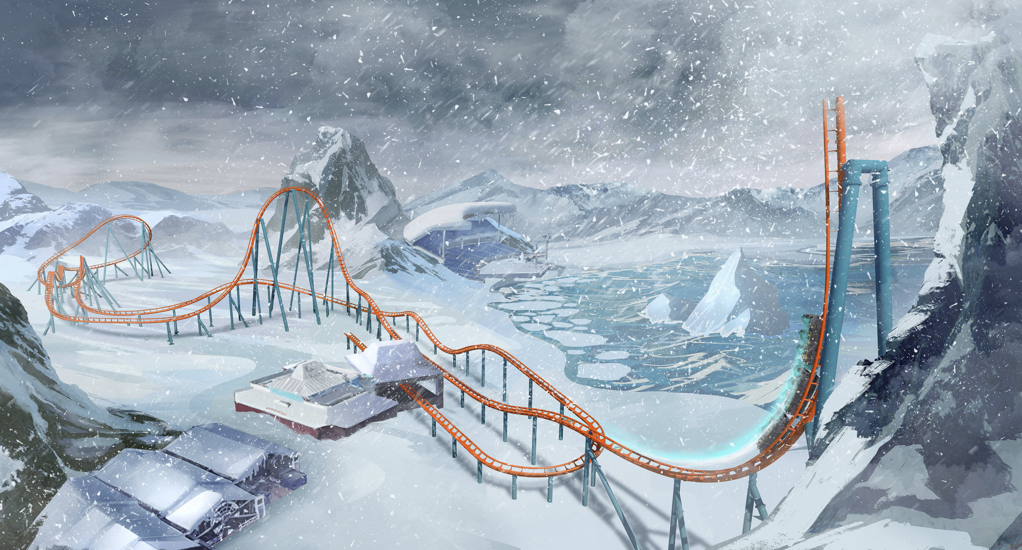An artist's rendering of the new coaster Ice Breaker coming to SeaWorld in 2020 SeaWorld An artist's rendering of the new coaster Ice Breaker coming to SeaWorld in 2020 SeaWorld