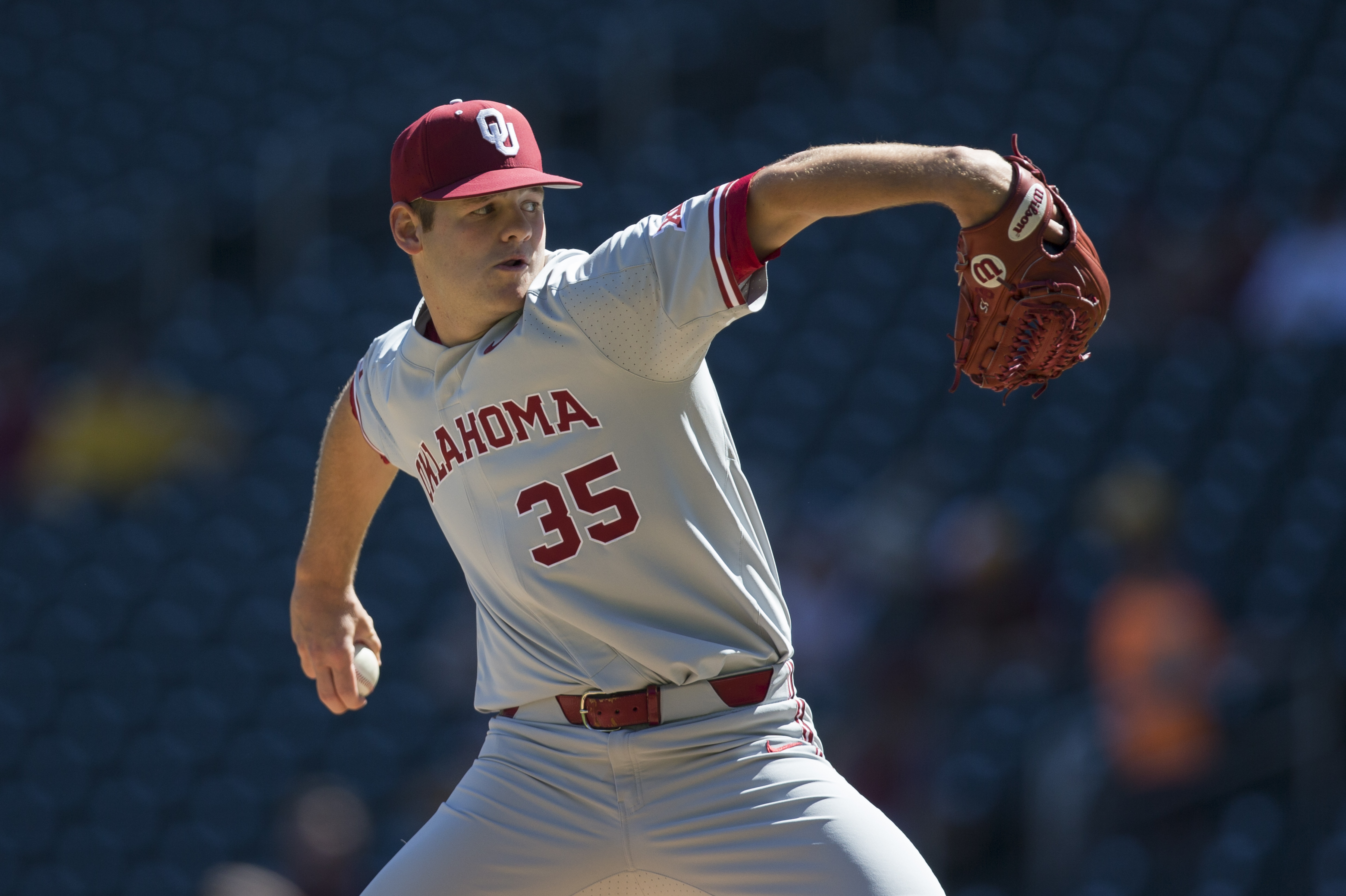 Oklahoma's Nathan Wiles throws against Minnesota during an NCAA college baseball game, Saturday, April 20, 2019, in Minneapolis. (AP Photo/Andy Clayton-King) Oklahoma's Nathan Wiles throws against Minnesota during an NCAA college baseball game, Saturday, April 20, 2019, in Minneapolis. (AP Photo/Andy Clayton-King)