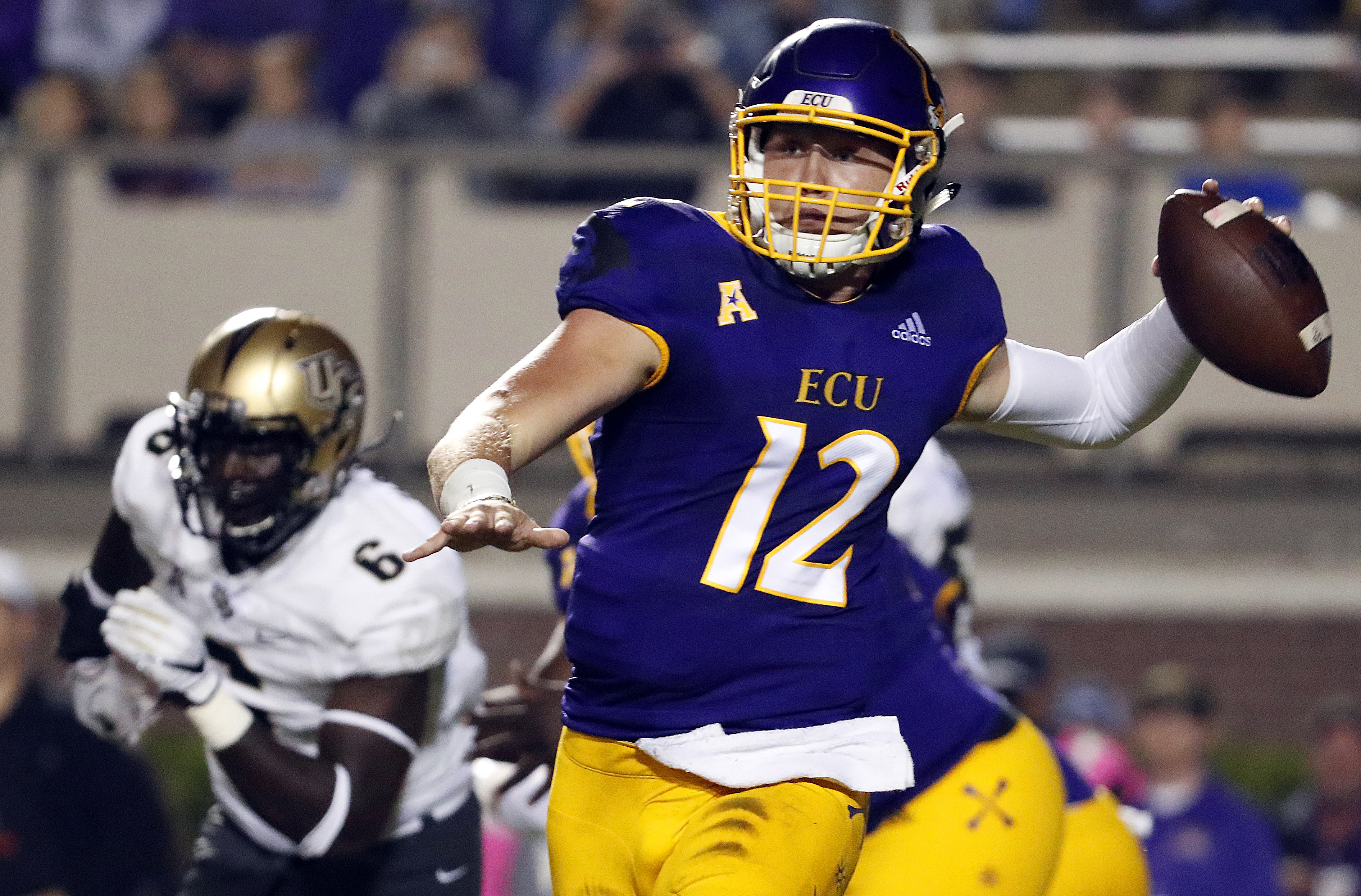 East Carolina's Holton Ahlers (12) looks to pass during the first half last season's game against UCF in Greenville, N.C. Karl B DeBlaker | AP East Carolina's Holton Ahlers (12) looks to pass during the first half last season's game against UCF in Greenville, N.C. Karl B DeBlaker | AP