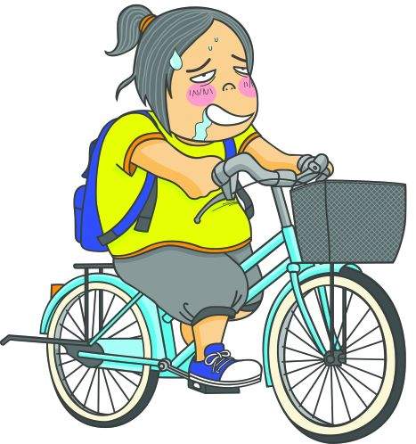 fat girl riding bike