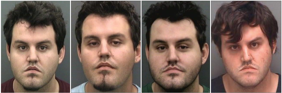John Jonchuck Jr.'s mug shots. Row one: May 2008, May 2010, February 2012 and January 2013. Row two: May 2013, June 2013, November 2013 and January 2015. John Jonchuck Jr.'s mug shots. Row one: May 2008, May 2010, February 2012 and January 2013. Row two: May 2013, June 2013, November 2013 and January 2015.