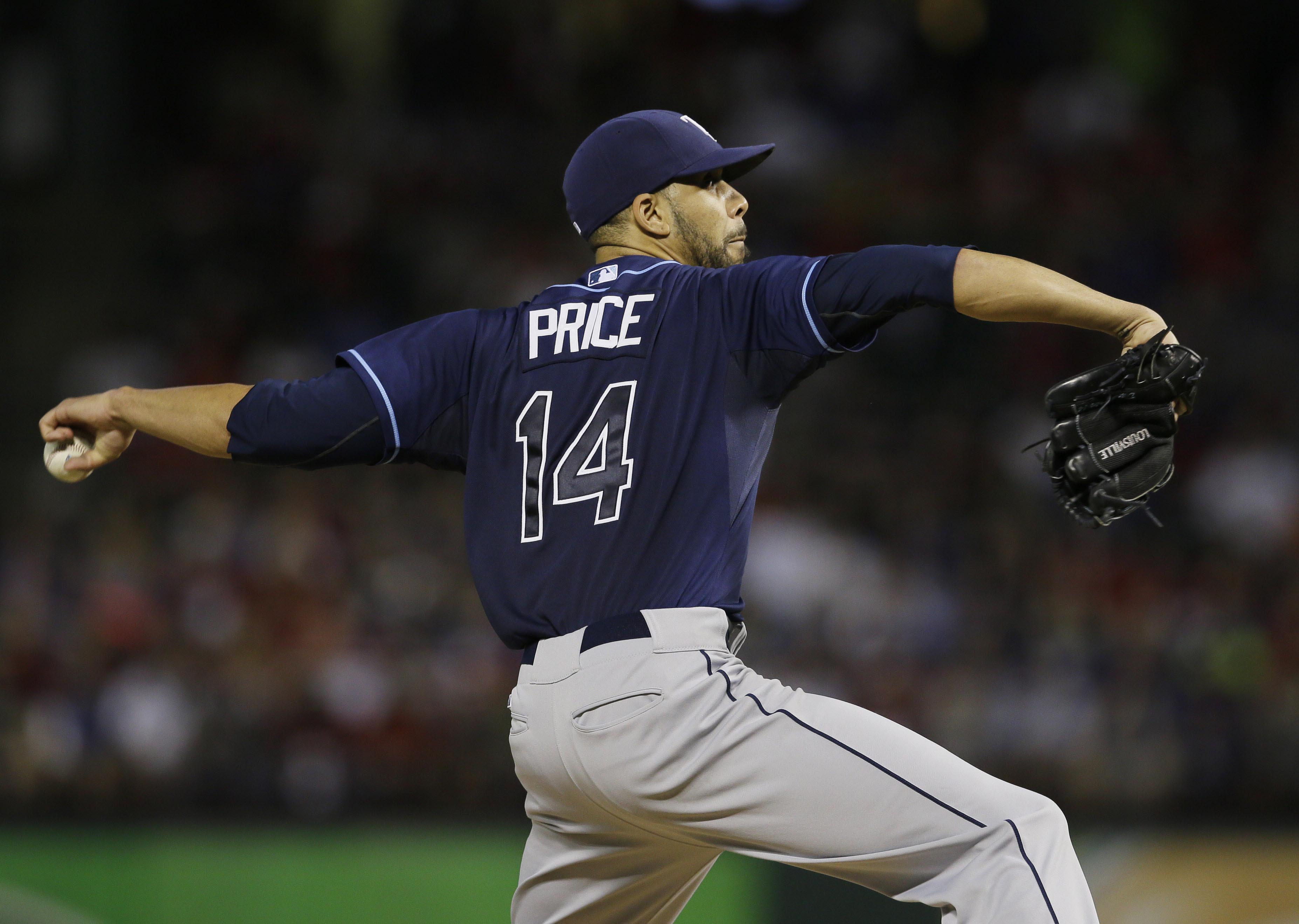 David Price delivers to the Rangers during the first inning of an American League wild-card tiebreaker baseball game Monday, Sept. 30, 2013, in Arlington, Texas. (AP Photo/Tony Gutierrez) David Price delivers to the Rangers during the first inning of an American League wild-card tiebreaker baseball game Monday, Sept. 30, 2013, in Arlington, Texas. (AP Photo/Tony Gutierrez)