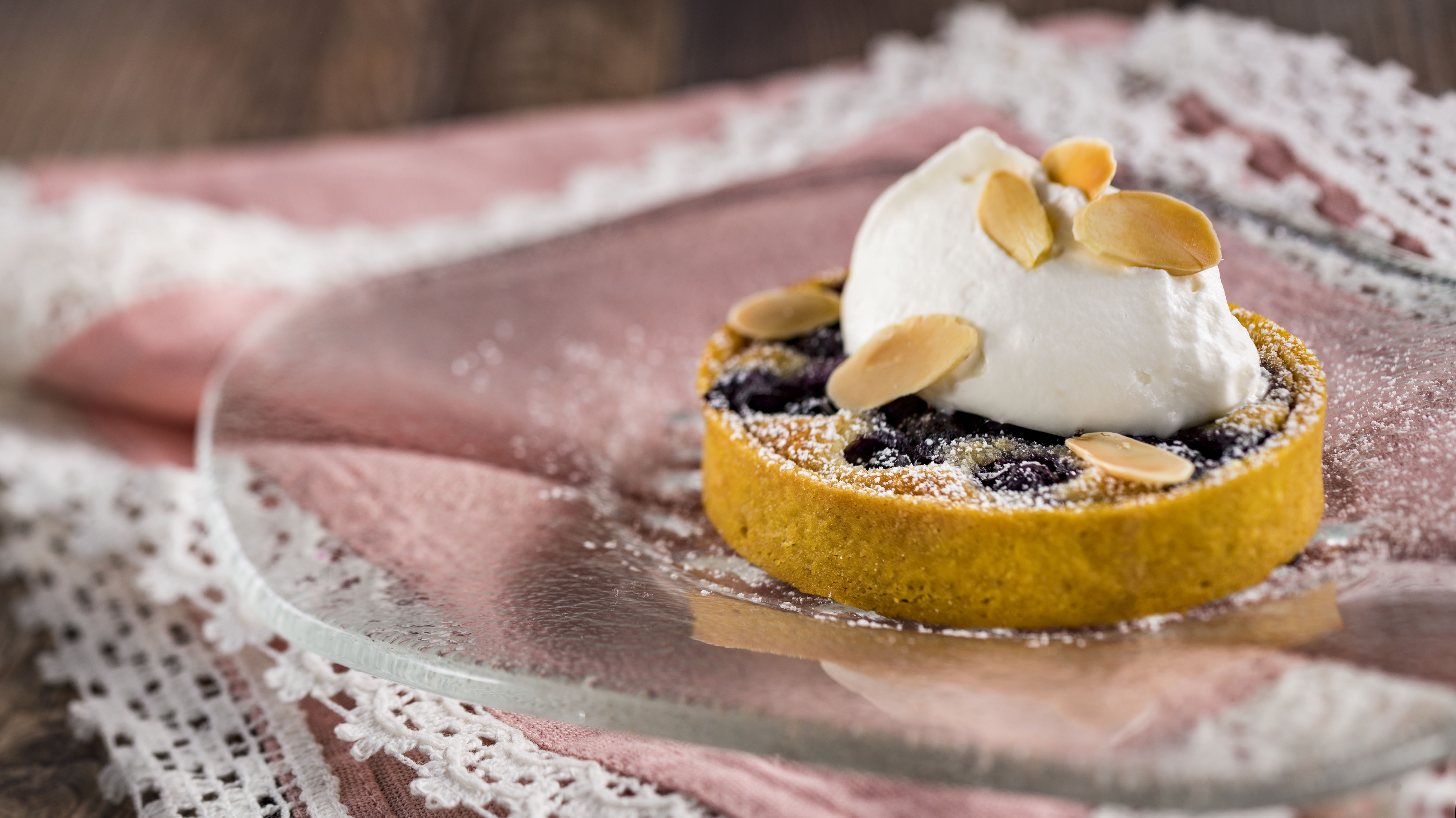 The blueberry and almond frangipane tart served at the the Alps Marketplace. Walt Disney World The blueberry and almond frangipane tart served at the the Alps Marketplace. Walt Disney World