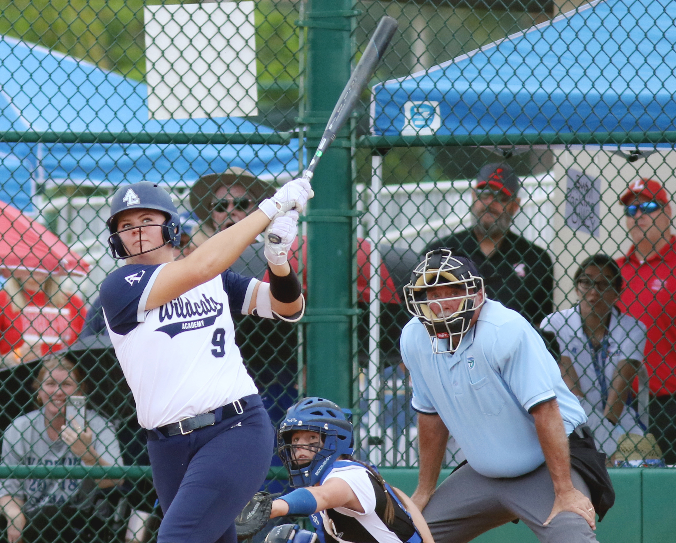 Academy at the Lakes senior Lexi Kilfoyl rips one deep during a 10-0 victory over Peniel Baptist Academy. (SCOTT PURKS | Special to the Times) Academy at the Lakes senior Lexi Kilfoyl rips one deep during a 10-0 victory over Peniel Baptist Academy. (SCOTT PURKS | Special to the Times)