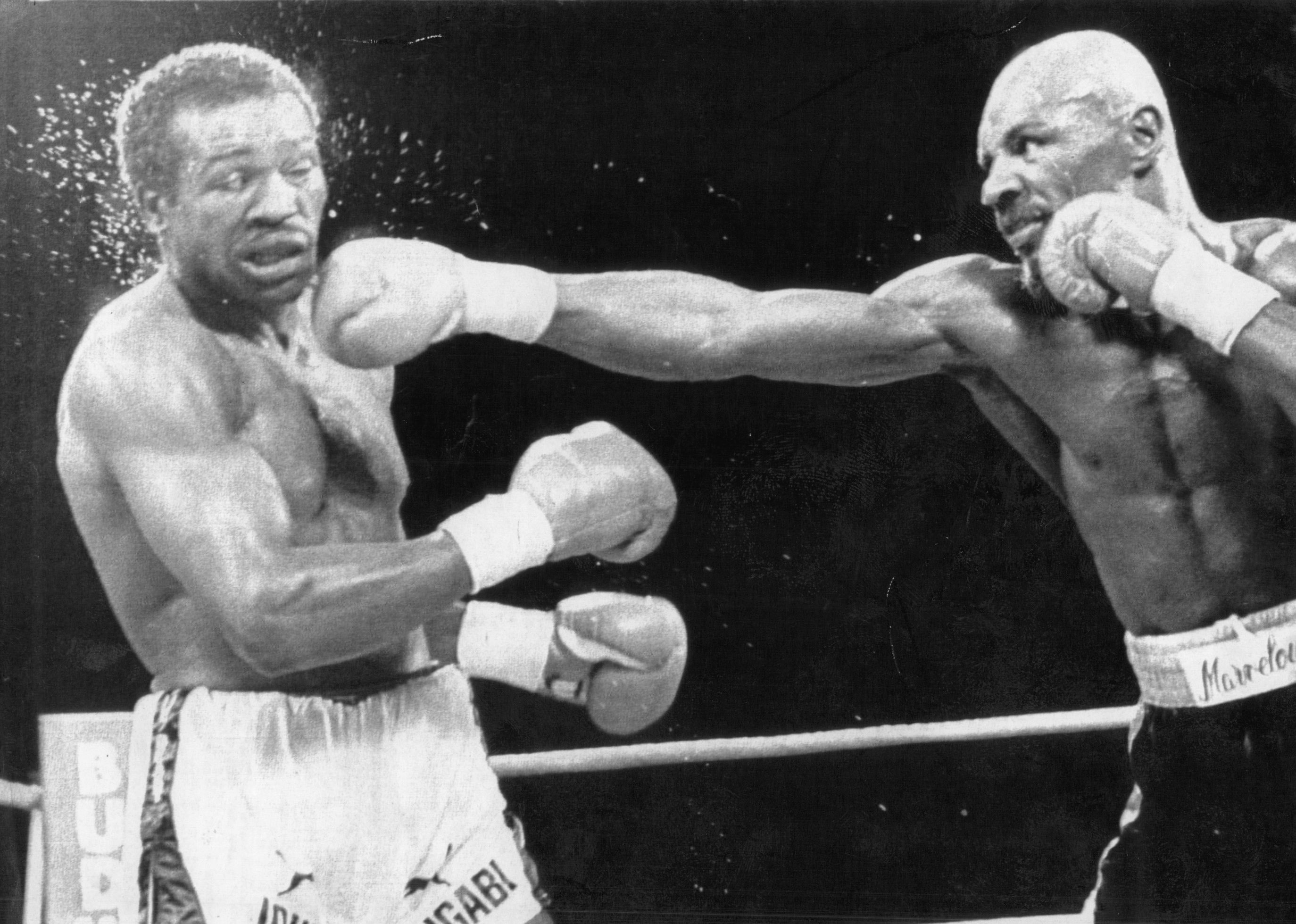 Marvin Hagler's best offense against John Mugabi was in the middle rounds. (UPI, 1986) Marvin Hagler's best offense against John Mugabi was in the middle rounds. (UPI, 1986)