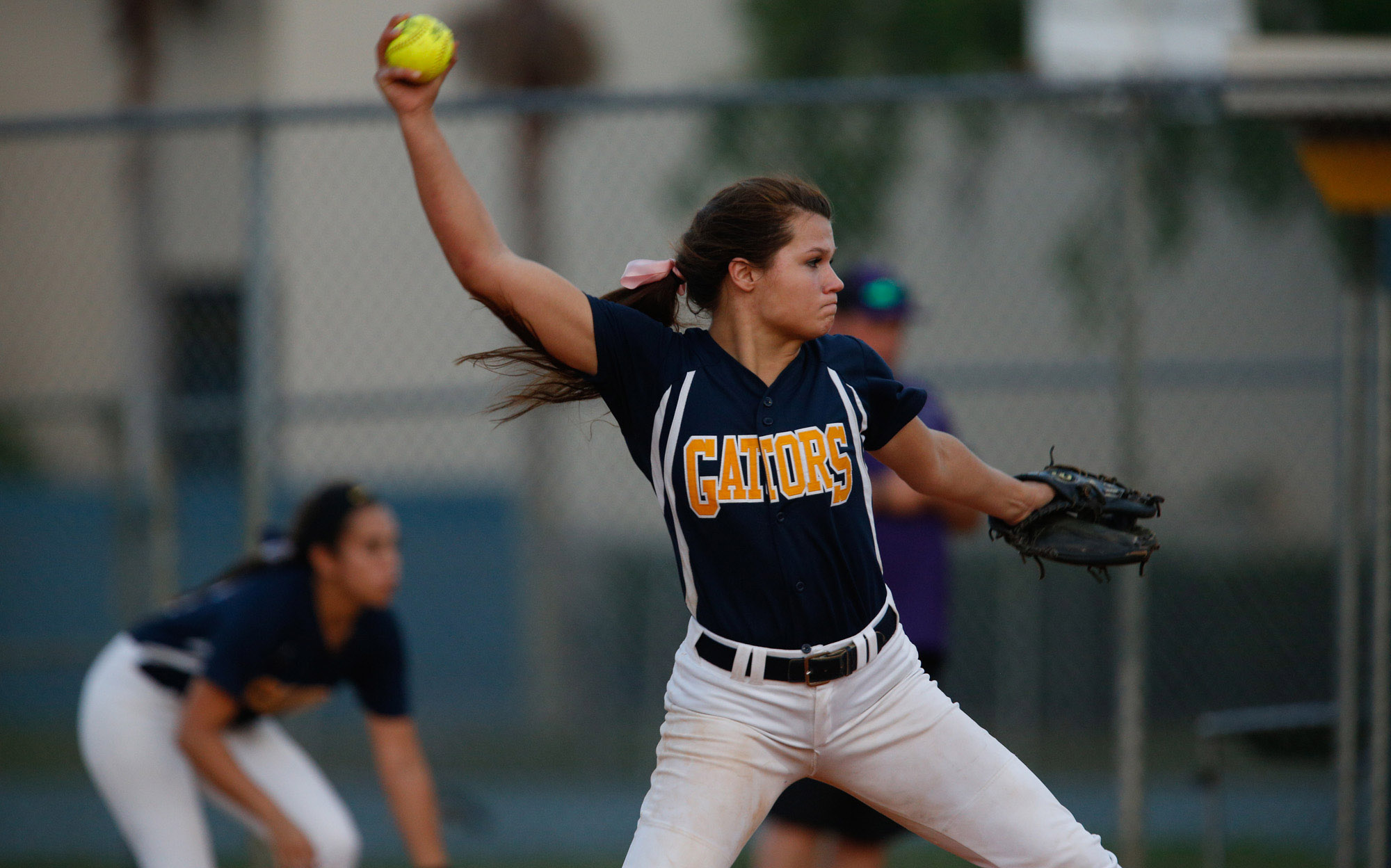 Shannon Saile delivers during a pitch for Land O'Lakes during a region semifinal game against River Ridge on April 26, 2016. (Times file) Shannon Saile delivers during a pitch for Land O'Lakes during a region semifinal game against River Ridge on April 26, 2016. (Times file)