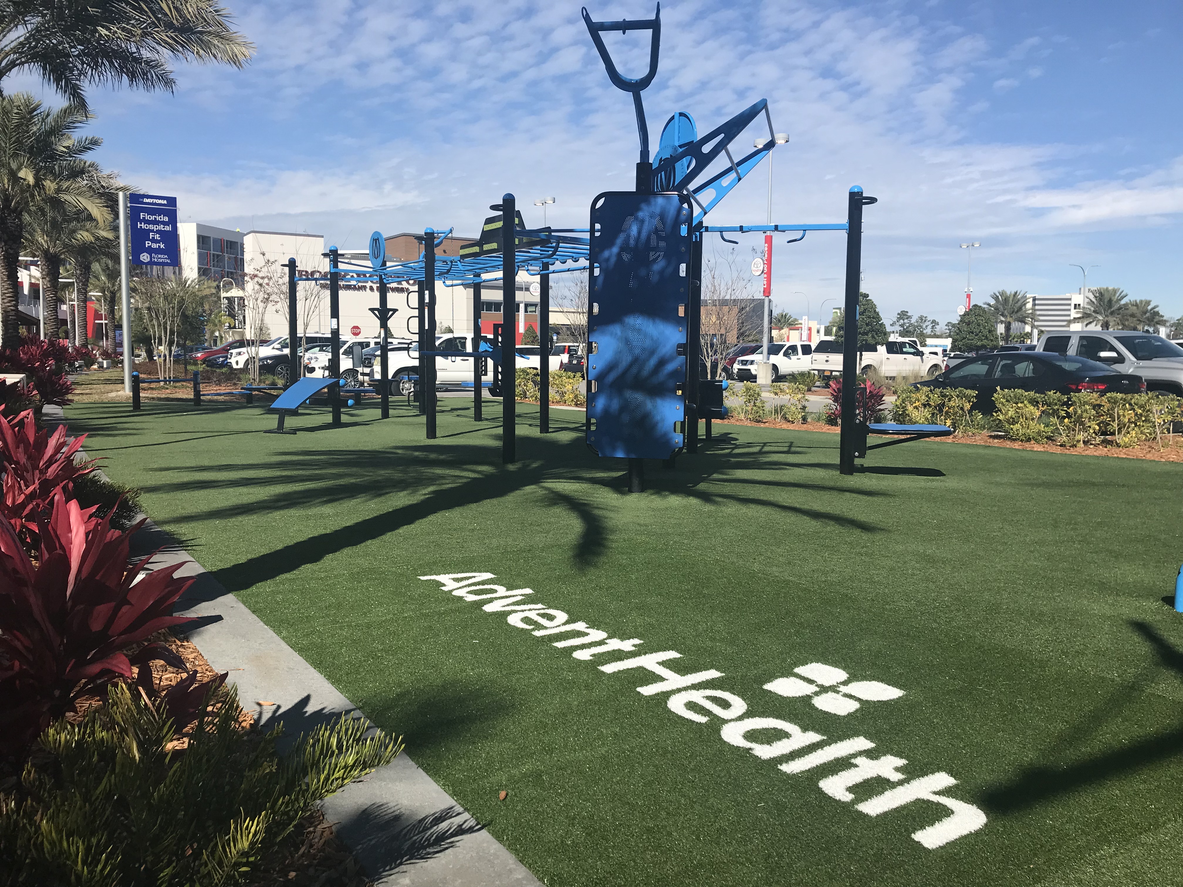 One Daytona includes a fitness park, which should get more use when the area's residential component appears in the coming years. One Daytona includes a fitness park, which should get more use when the area's residential component appears in the coming years.