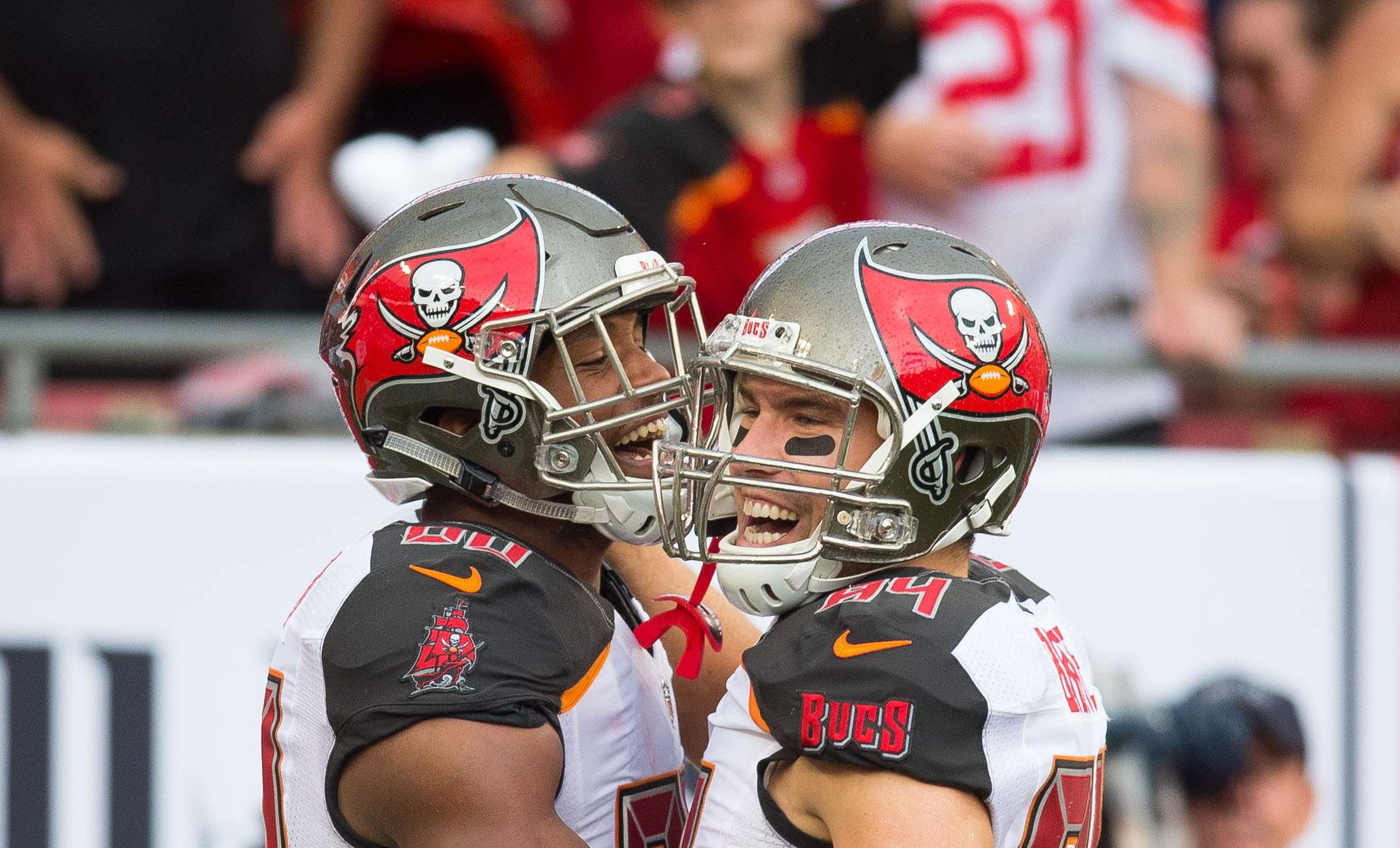 Tight ends O.J. Howard (left) and Cameron Brate could very well turn into Jameis Winston's favorite targets on third down. Both battled injuries last season but have the ability and size to make plays in the middle of the field. Times files Tight ends O.J. Howard (left) and Cameron Brate could very well turn into Jameis Winston's favorite targets on third down. Both battled injuries last season but have the ability and size to make plays in the middle of the field. Times files