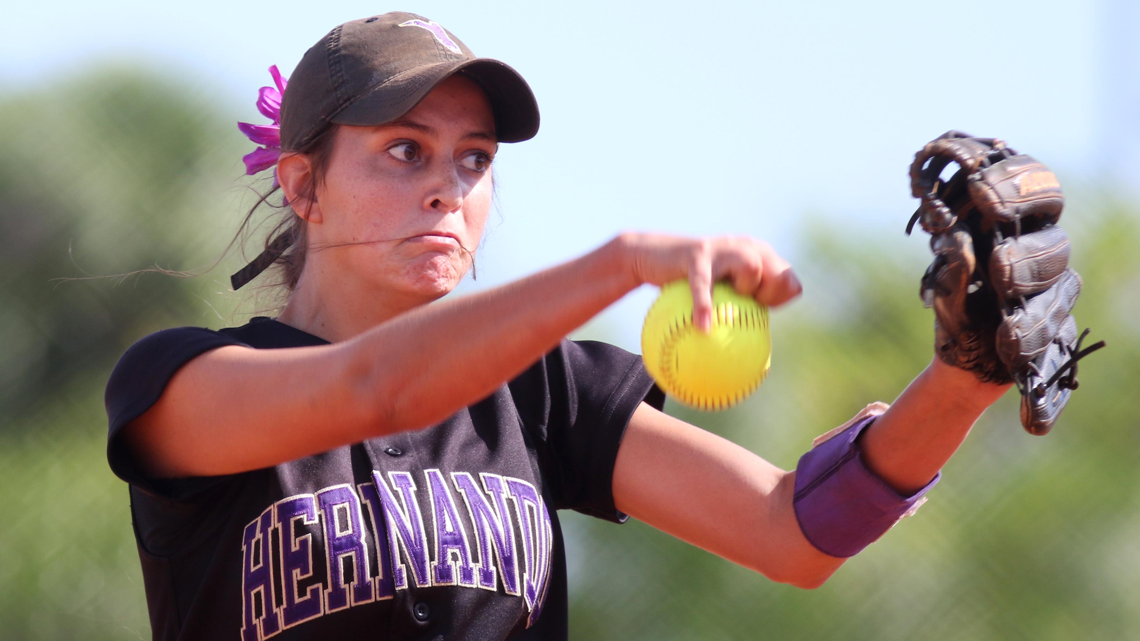 Hernando senior Ali Shenefield brought all of her determination to the Class 5A semifinals against Coral Springs Charter. (SCOTT PURKS | Special to the Times) Hernando senior Ali Shenefield brought all of her determination to the Class 5A semifinals against Coral Springs Charter. (SCOTT PURKS | Special to the Times)