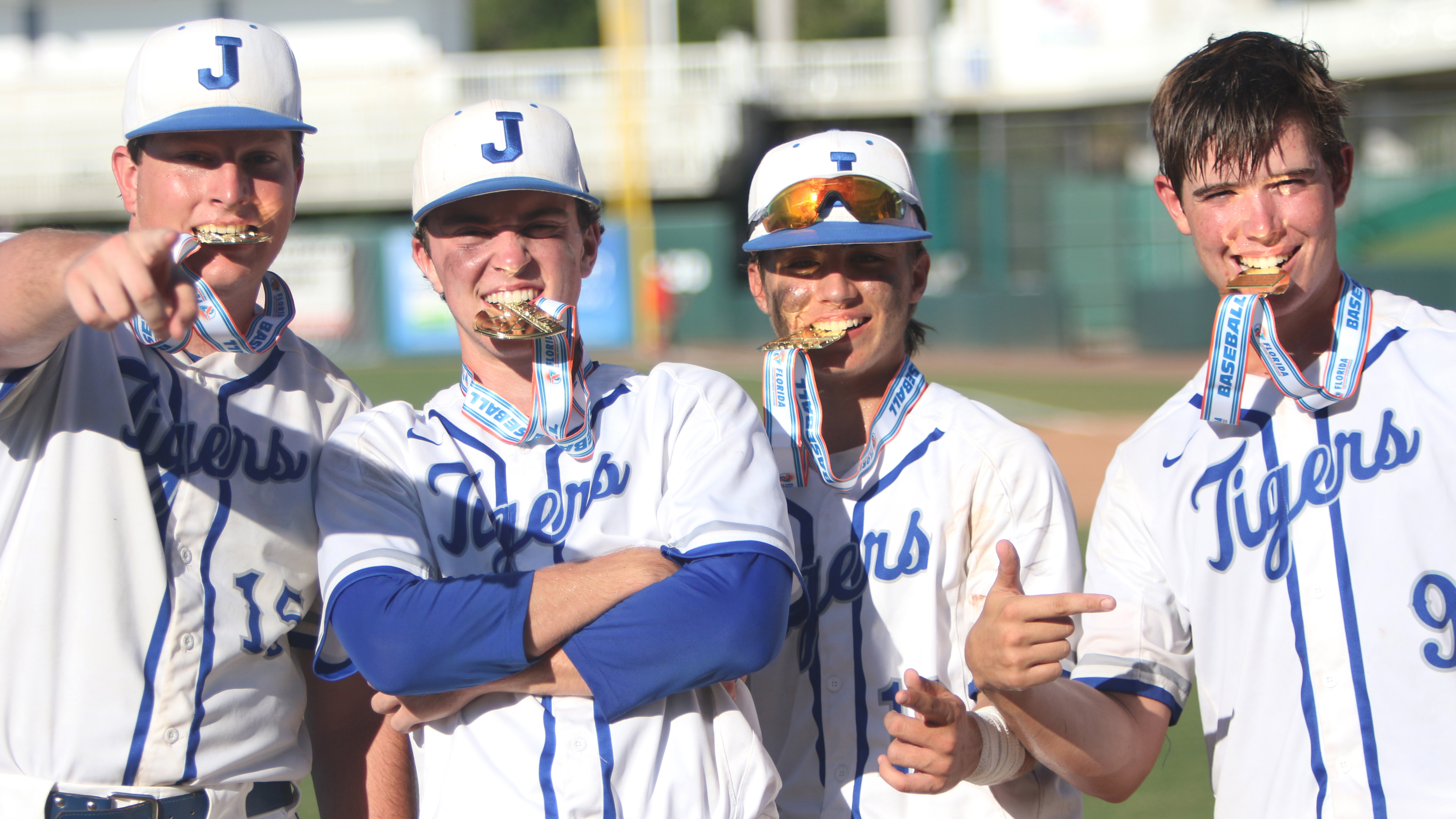 Gold tastes good for Jesuit after winning the Class 6A state title Saturday evening. (SCOTT PURKS | Special to the Times) Gold tastes good for Jesuit after winning the Class 6A state title Saturday evening. (SCOTT PURKS | Special to the Times)