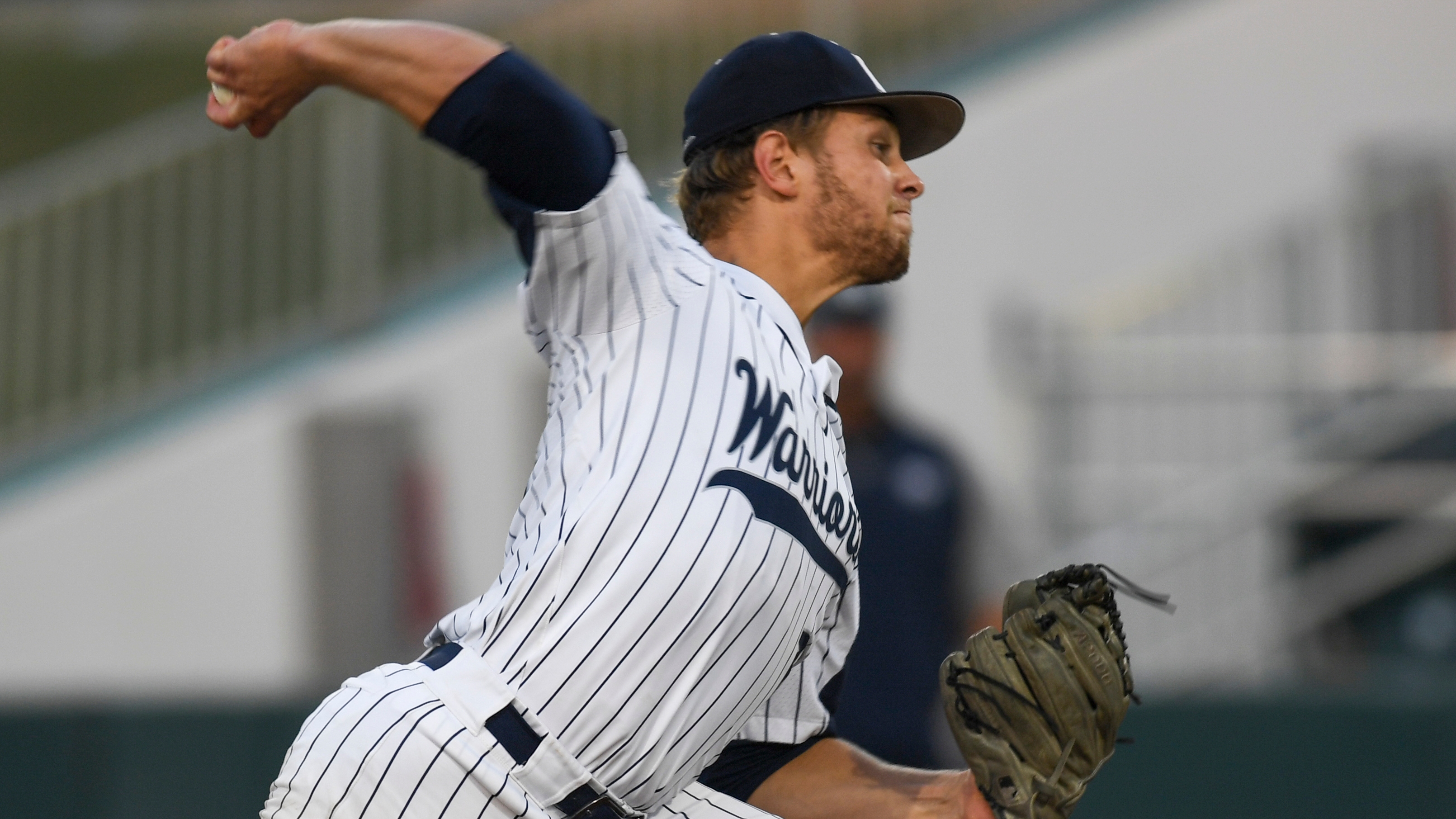 Calvary Christian's Josh Emerson (15) pitches at the top of the second inning during the Class 4A state championship game against Delray Beach American Heritage. (ALLIE GOULDING | Times) Calvary Christian's Josh Emerson (15) pitches at the top of the second inning during the Class 4A state championship game against Delray Beach American Heritage. (ALLIE GOULDING | Times)