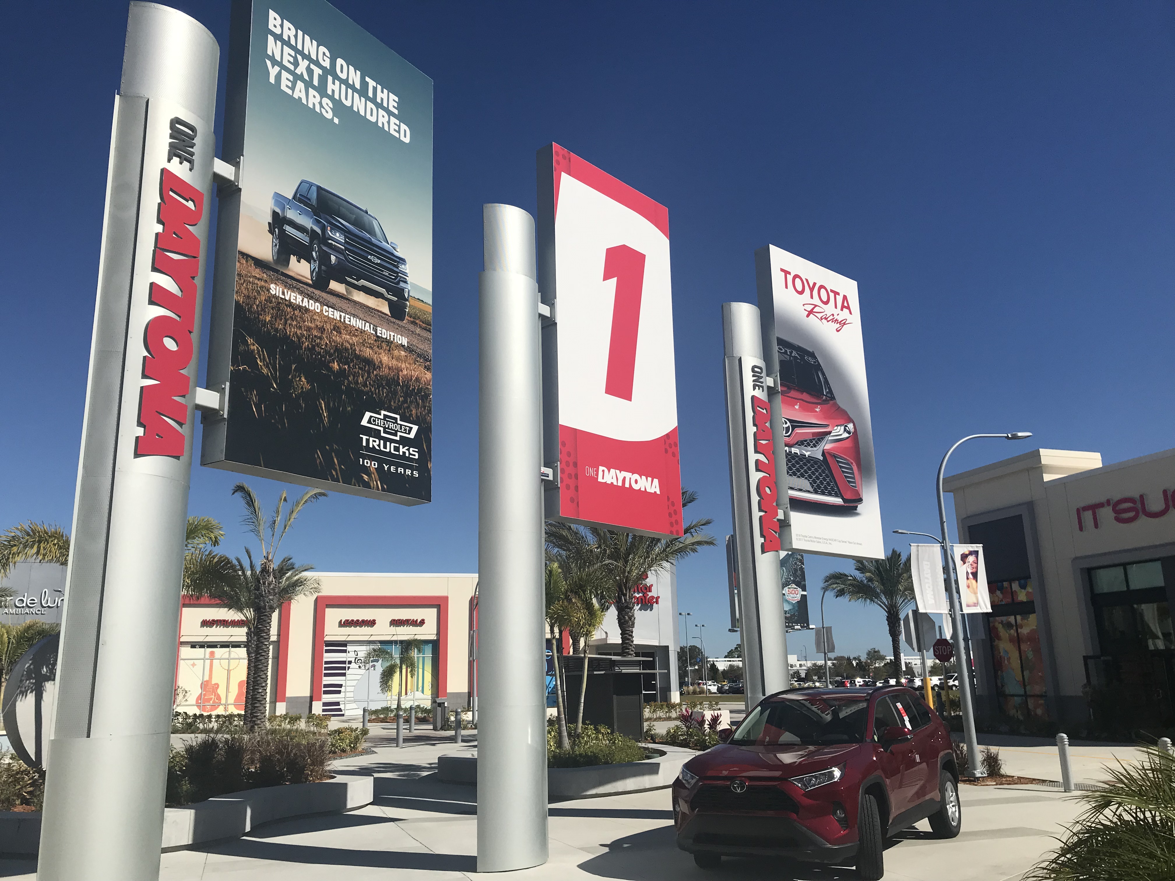 The same key sponsors at Daytona International Speedway are featured prominently at One Daytona. The same key sponsors at Daytona International Speedway are featured prominently at One Daytona.