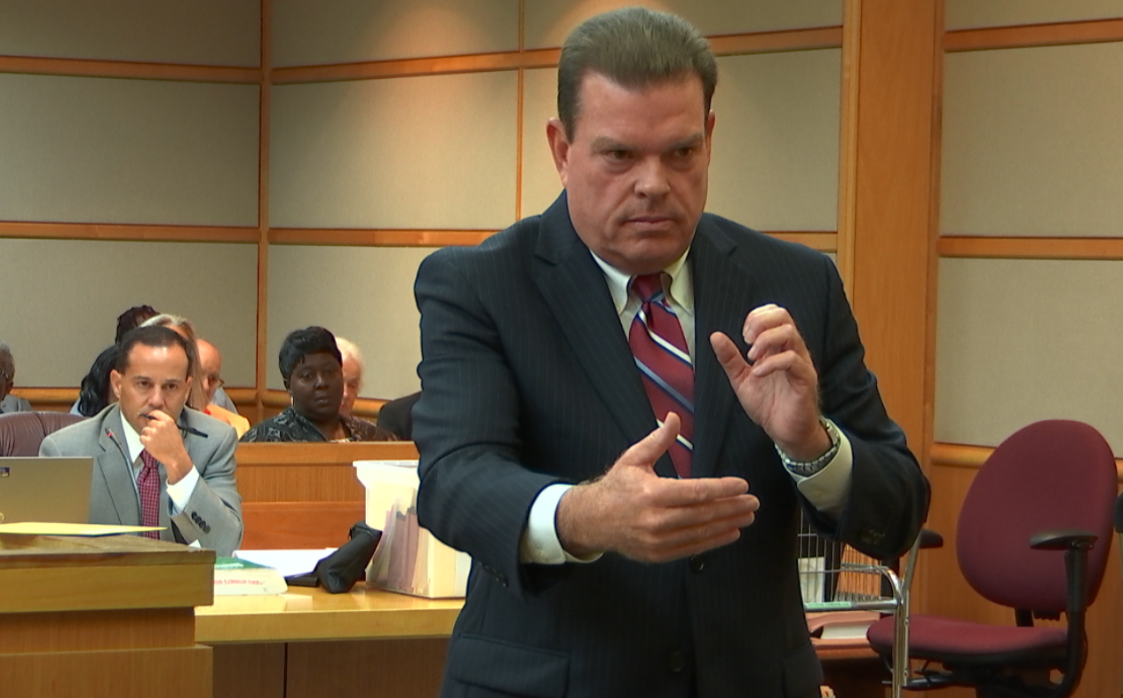Fred Schaub, Pinellas Pasco assistant state attorney, questions a witness Thursday during the manslaughter trial of Michael Drejka. TRACEE STOCKWELL | Times | Tampa Bay Times Fred Schaub, Pinellas Pasco assistant state attorney, questions a witness Thursday during the manslaughter trial of Michael Drejka. TRACEE STOCKWELL | Times | Tampa Bay Times