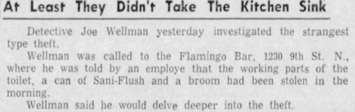 A clipping from the St. Petersburg Times from Aug. 2, 1955. Tampa Bay Times A clipping from the St. Petersburg Times from Aug. 2, 1955. Tampa Bay Times