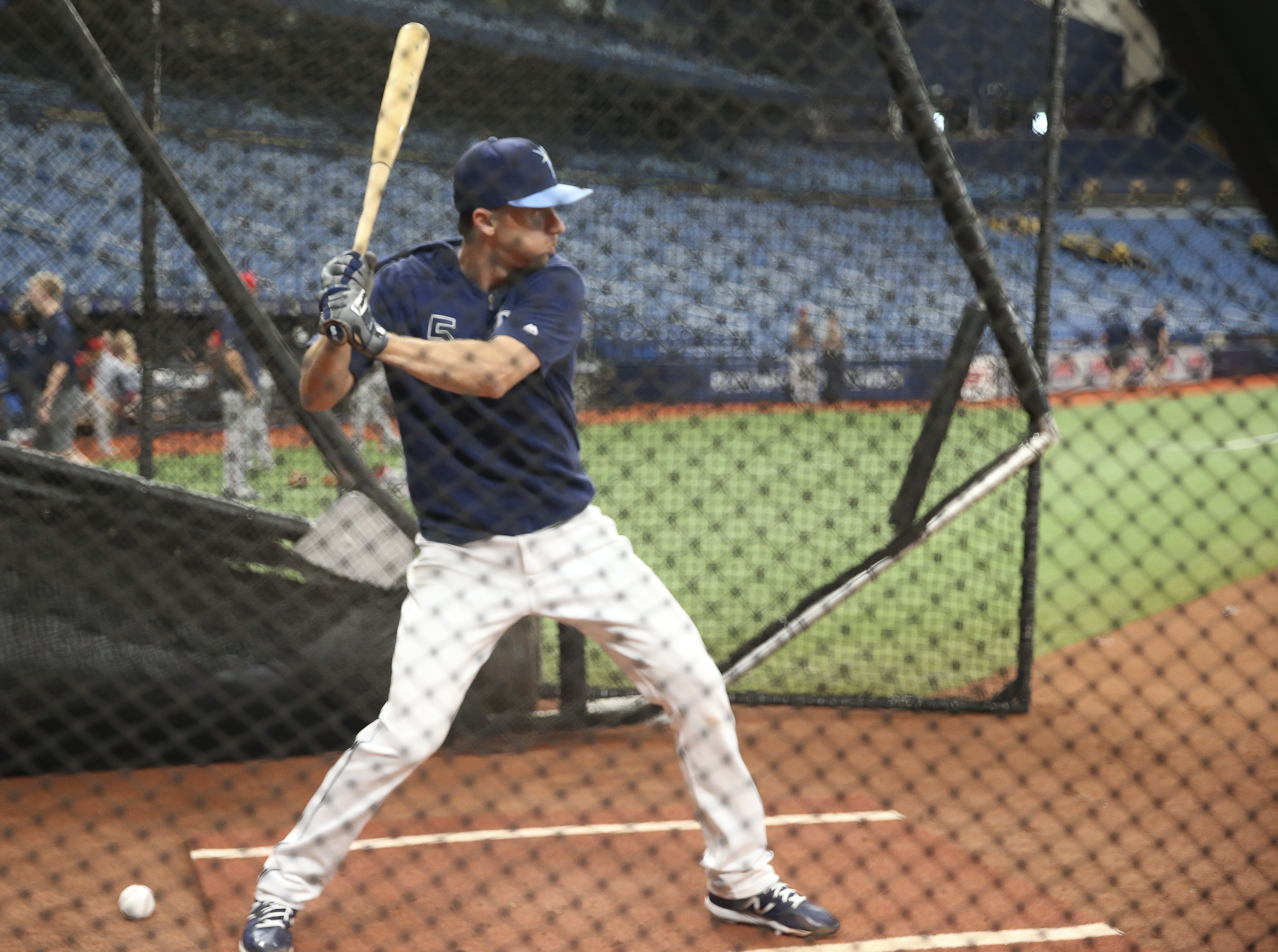 DIRK SHADD | TimesTampa Bay Rays Matt Duffy takes batting practice before the Rays take on the Boston Red Sox at Tropicana Field in St. Petersburg, on Monday, July 22, 2019. Duffy has been placed on the 60-day injured list due to back and hamstring discomfort. DIRK SHADD | TimesTampa Bay Rays Matt Duffy takes batting practice before the Rays take on the Boston Red Sox at Tropicana Field in St. Petersburg, on Monday, July 22, 2019. Duffy has been placed on the 60-day injured list due to back and hamstring discomfort.