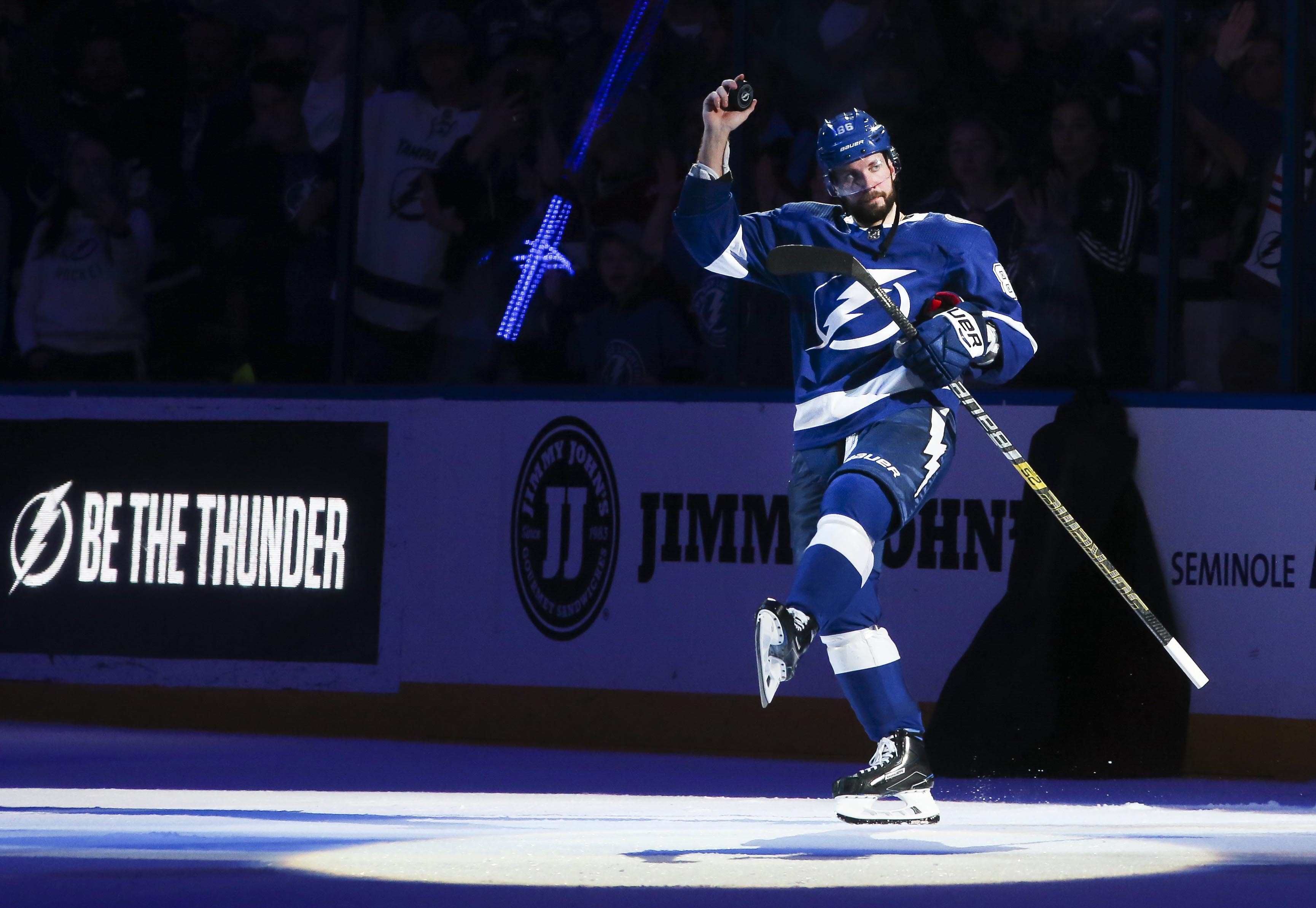 Lightning right wing Nikita Kucherov could take home the franchise's second Hart Memorial this year following Martin St. Louis, who did it in 2003-04. (DIRK SHADD | Times) Lightning right wing Nikita Kucherov could take home the franchise's second Hart Memorial this year following Martin St. Louis, who did it in 2003-04. (DIRK SHADD | Times)