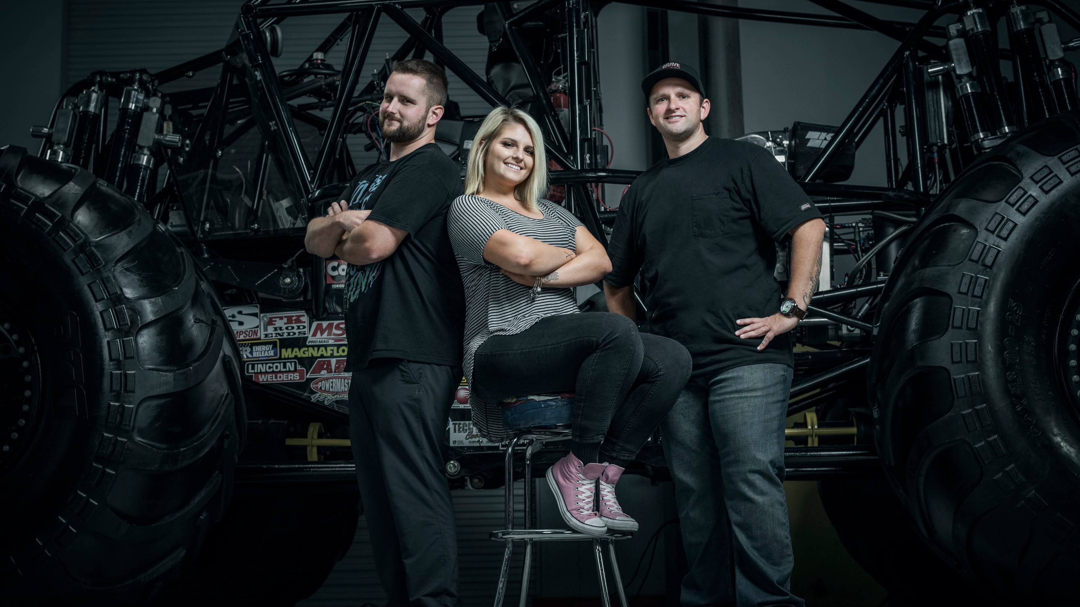 Ryan, Krysten and Adam Anderson have all chosen to follow in the footsteps of their more famous father Dennis and become monster truck drivers. Photo courtesy of Feld Entertainment. Feld Entertainment Ryan, Krysten and Adam Anderson have all chosen to follow in the footsteps of their more famous father Dennis and become monster truck drivers. Photo courtesy of Feld Entertainment. Feld Entertainment