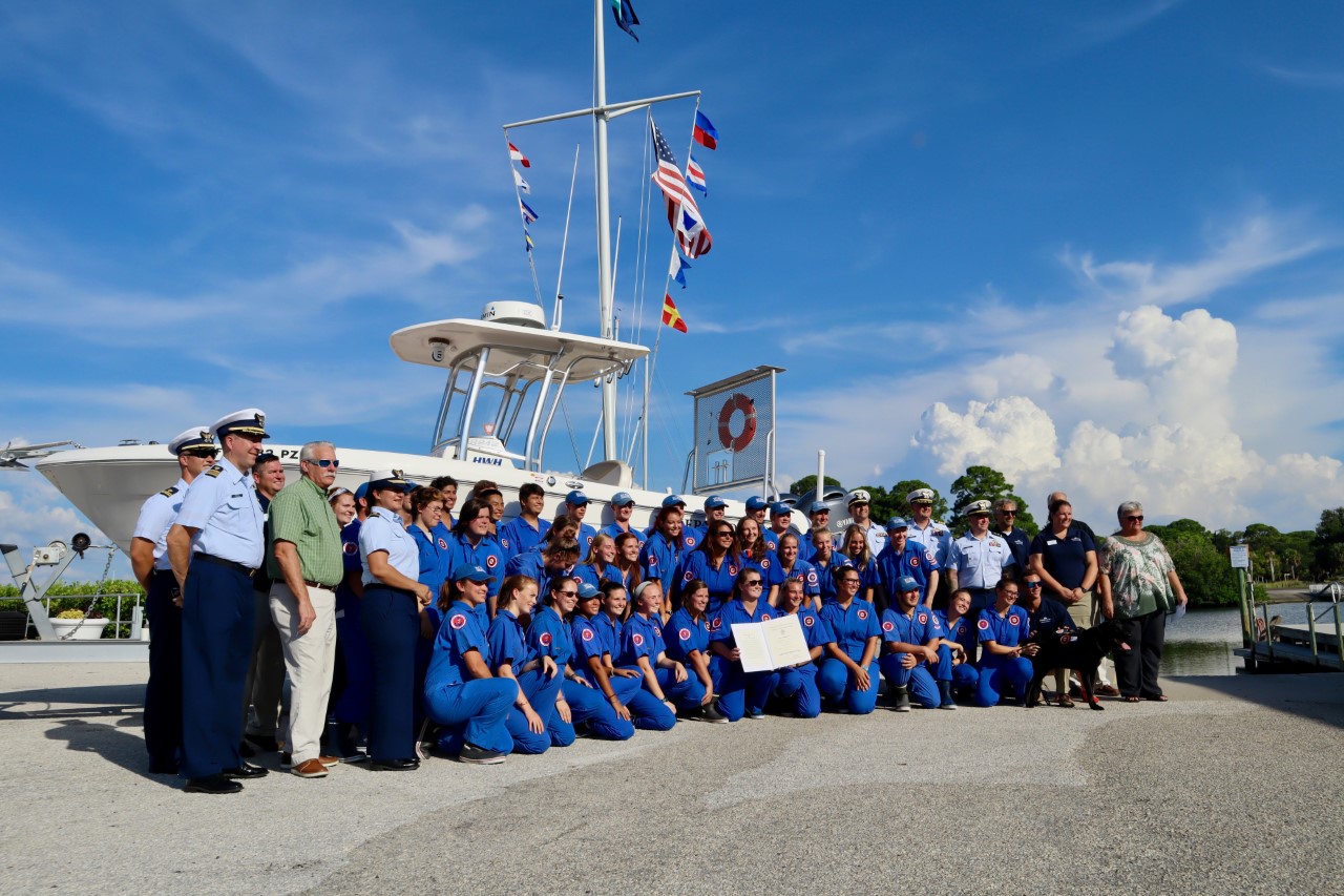 The Eckerd College Search and Rescue Team stands with representatives from the U.S. Coast Guard and school staff Monday during an award presentation on campus. The team received the Meritorious Public Service Award, the Coast Guard's second-highest honor. Eckerd College The Eckerd College Search and Rescue Team stands with representatives from the U.S. Coast Guard and school staff Monday during an award presentation on campus. The team received the Meritorious Public Service Award, the Coast Guard's second-highest honor. Eckerd College