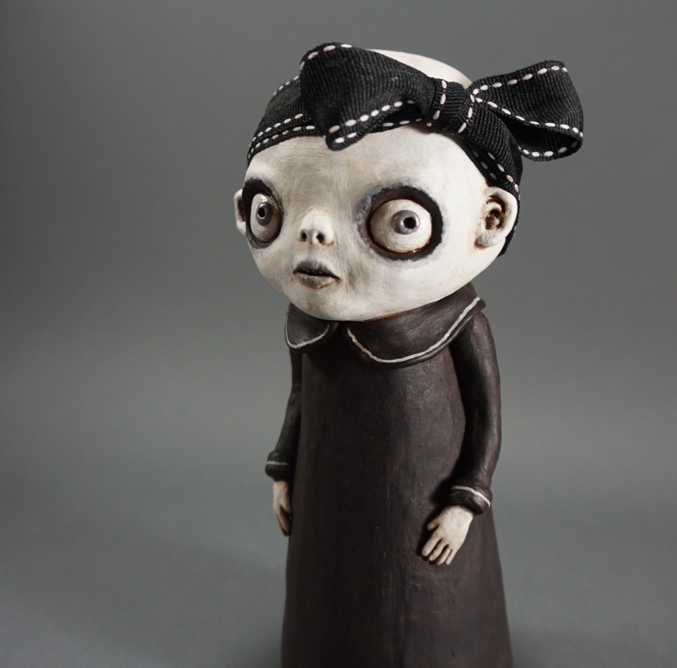 Calan Ree's creepy-cute sculpture is on display in the Calan Ree's creepy-cute sculpture is on display in the