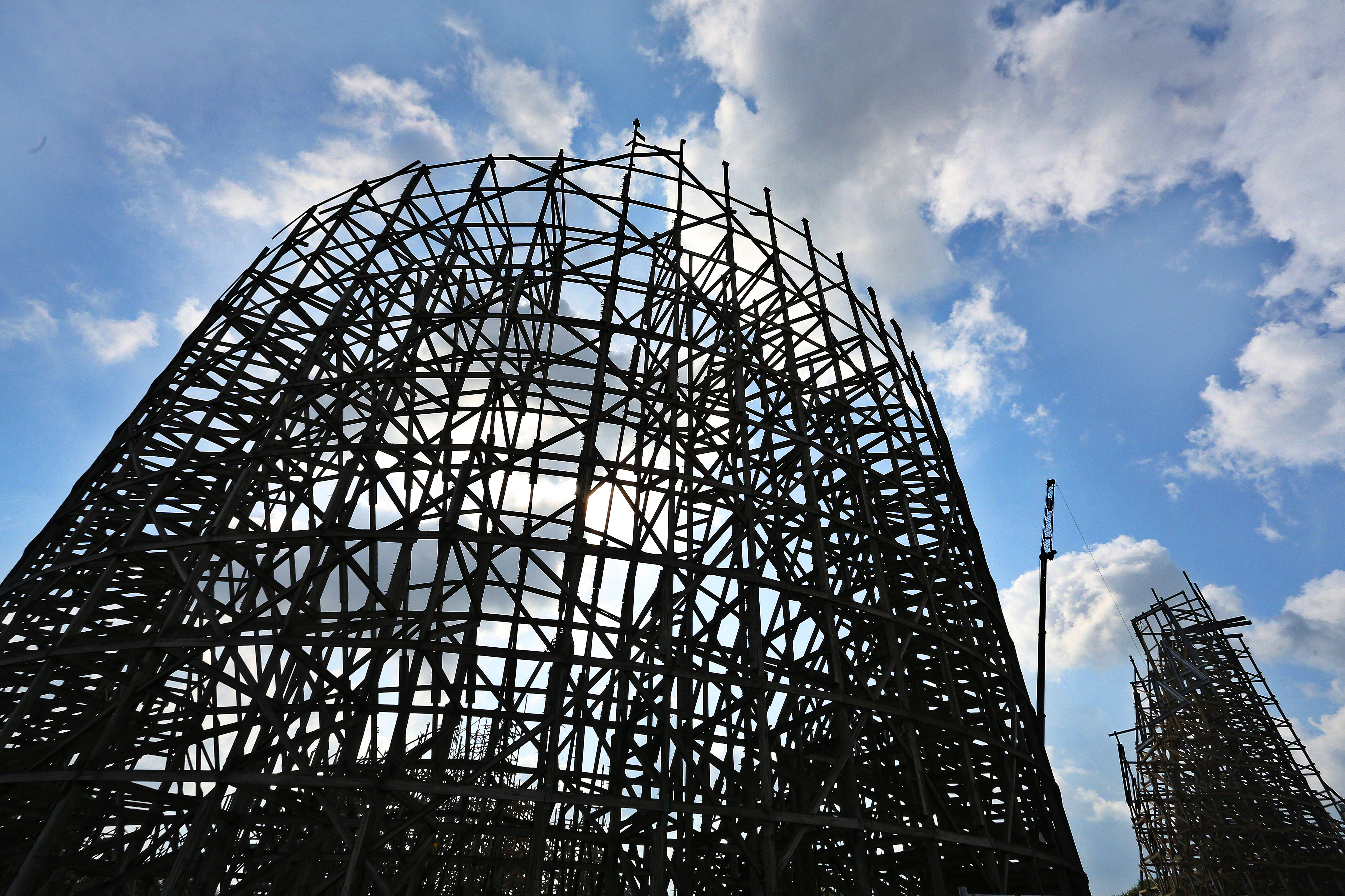 Tampa theme park Busch Gardens has announced a new hybrid wooden and steel coaster coming in 2020: Iron Gwazi. At more than 200 feet tall, the under-construction ride will become North America's tallest hybrid coaster, and the fastest and steepest hybrid coaster in the world. SCOTT KEELER | Times Tampa theme park Busch Gardens has announced a new hybrid wooden and steel coaster coming in 2020: Iron Gwazi. At more than 200 feet tall, the under-construction ride will become North America's tallest hybrid coaster, and the fastest and steepest hybrid coaster in the world. SCOTT KEELER | Times