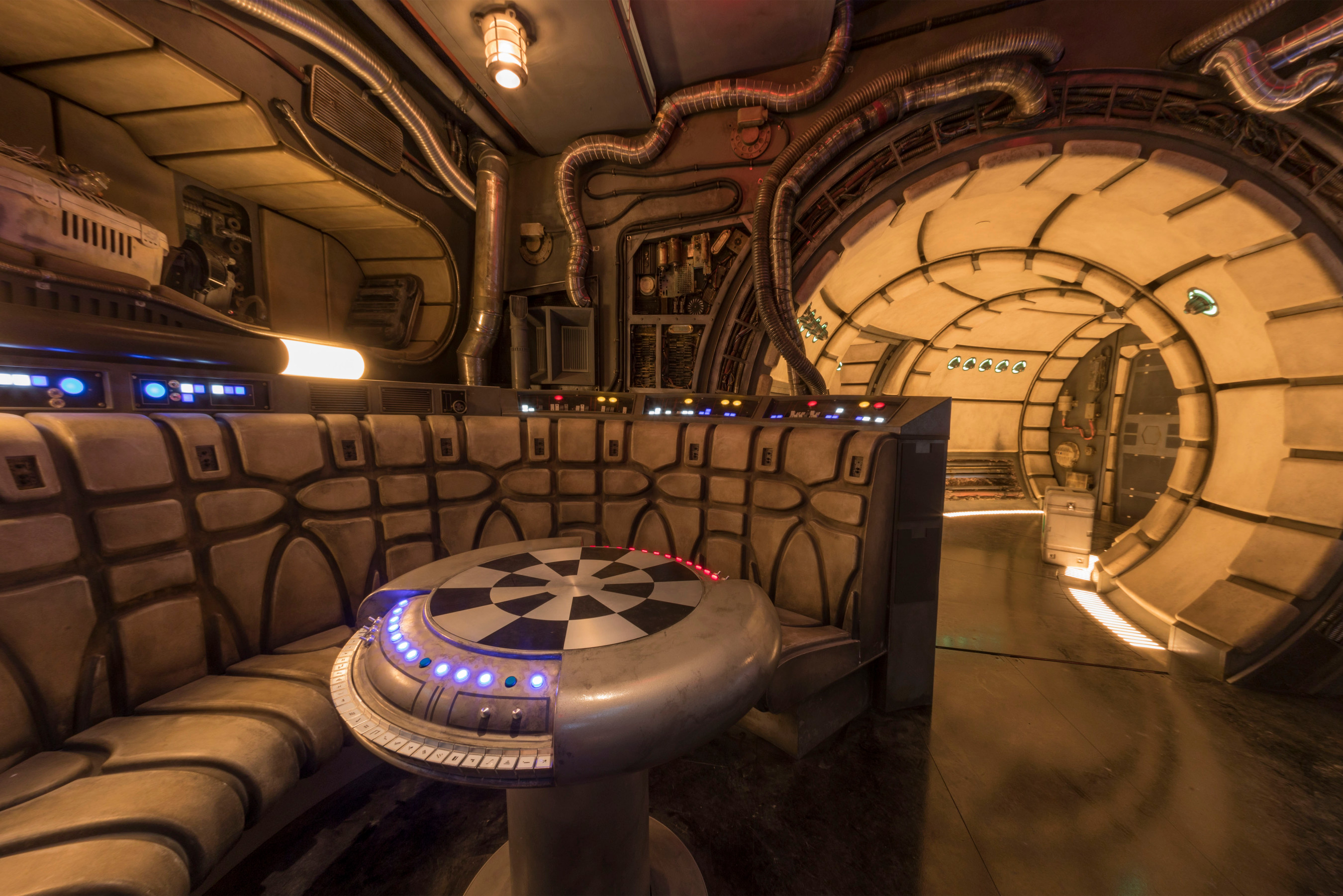In the queue for the Millennium Falcon: Smugglers Run ride at Star Wars: Galaxy's Edge, the famous chess room is one of several areas Disney guests will discover before taking the controls of one the fastest ships in the galaxy. Walt Disney World In the queue for the Millennium Falcon: Smugglers Run ride at Star Wars: Galaxy's Edge, the famous chess room is one of several areas Disney guests will discover before taking the controls of one the fastest ships in the galaxy. Walt Disney World