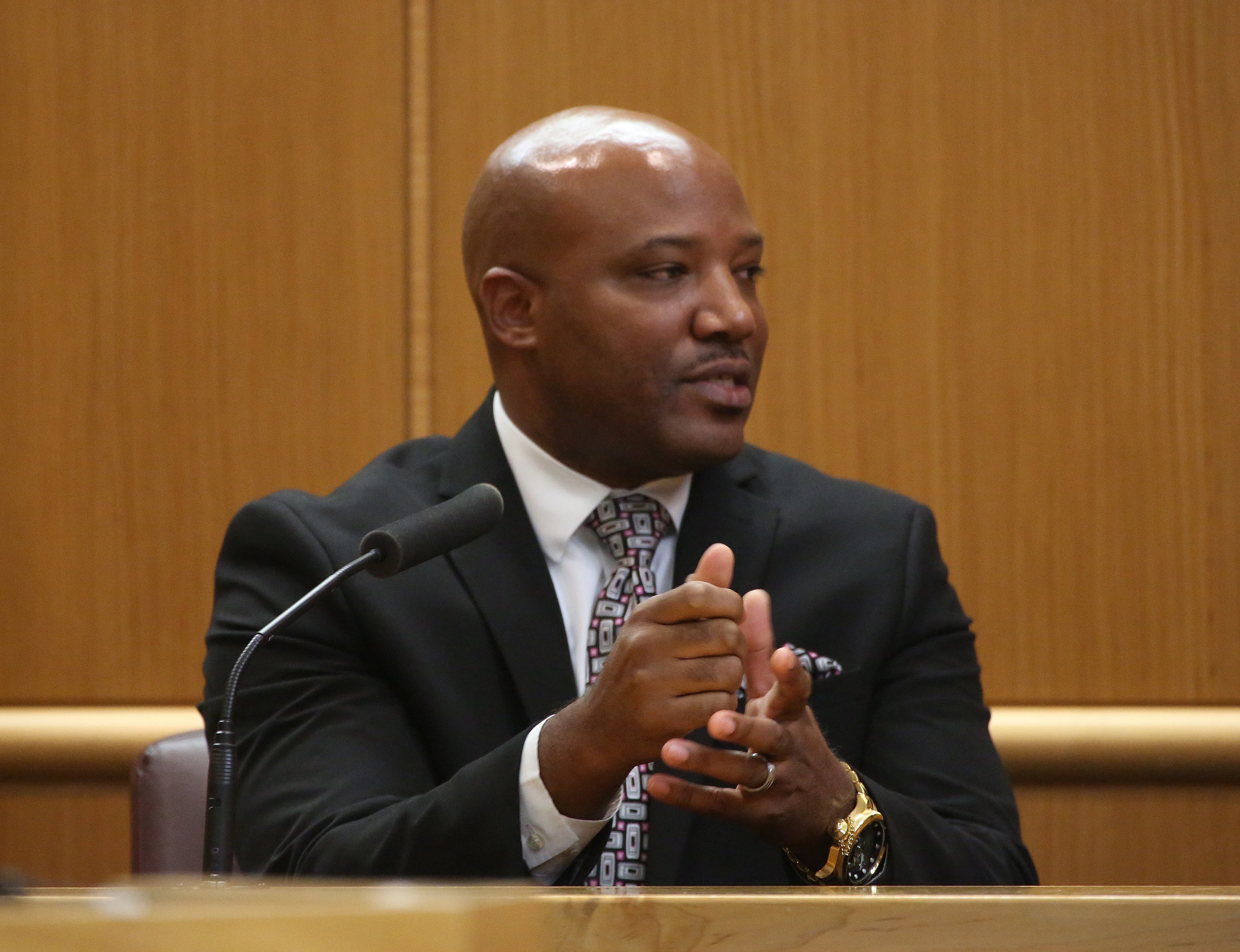 Sean Brown, a use-of-force expert, testifies for the defense Friday at the manslaughter trial of Michael Drejka. SCOTT KEELER | Times Sean Brown, a use-of-force expert, testifies for the defense Friday at the manslaughter trial of Michael Drejka. SCOTT KEELER | Times
