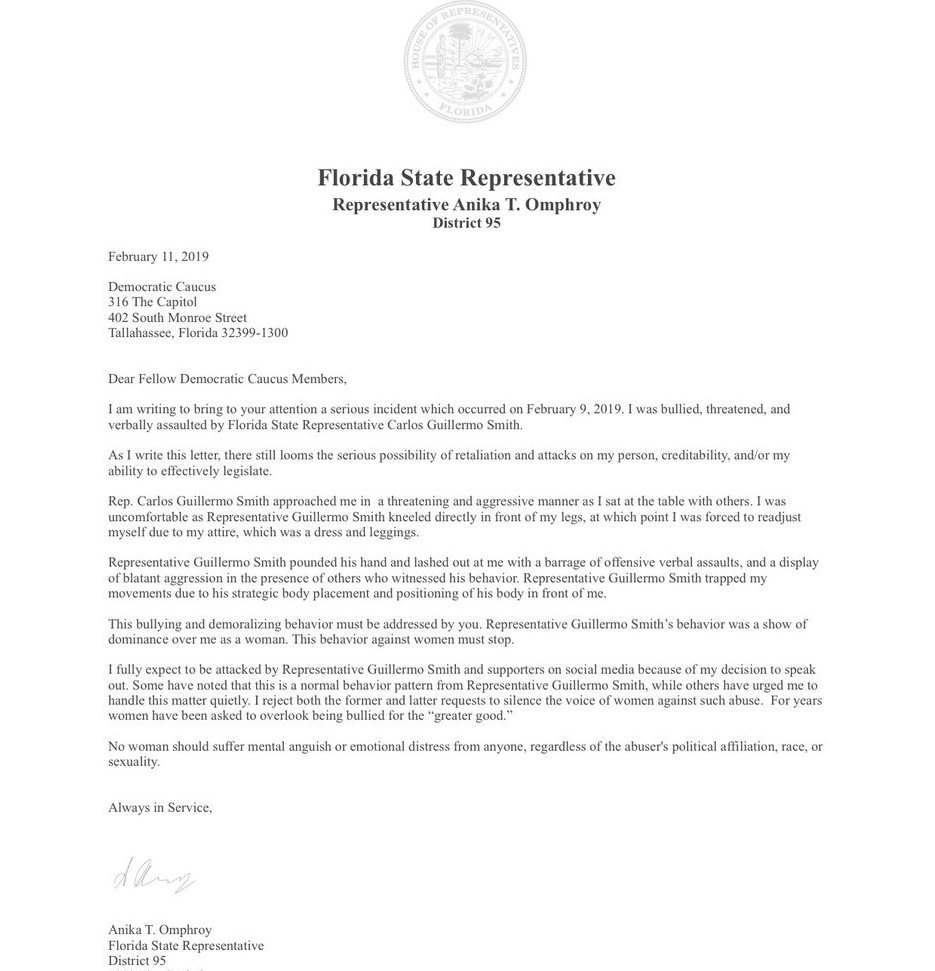 A letter sent to Democratic Caucus members on Monday. A letter sent to Democratic Caucus members on Monday.