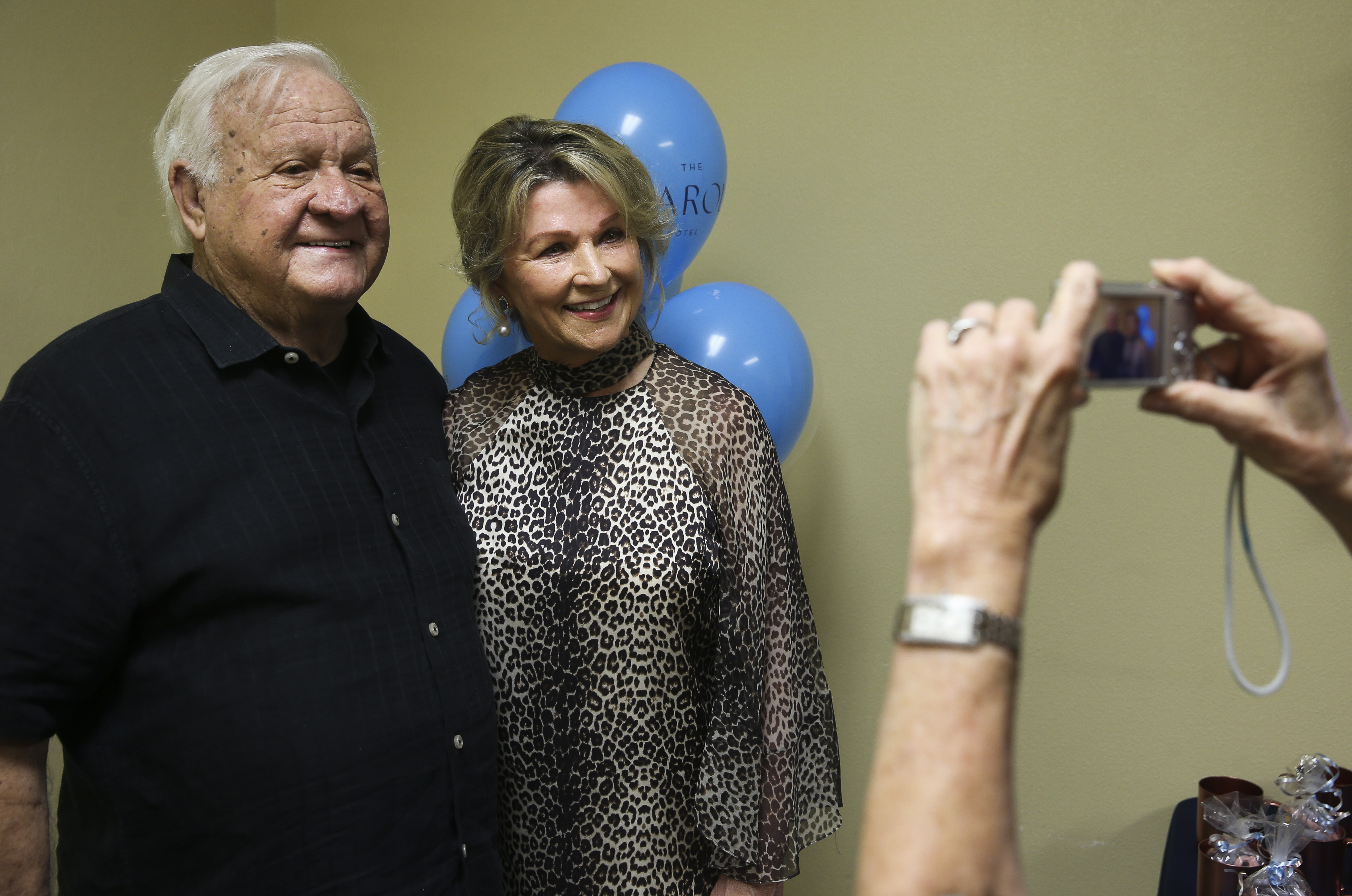 Fred and Karol Bullard, owners of the Karol Hotel, get their picture taken before a media tour of the soon-to-open hotel named after her. DIRK SHADD | Tampa Bay Times Fred and Karol Bullard, owners of the Karol Hotel, get their picture taken before a media tour of the soon-to-open hotel named after her. DIRK SHADD | Tampa Bay Times