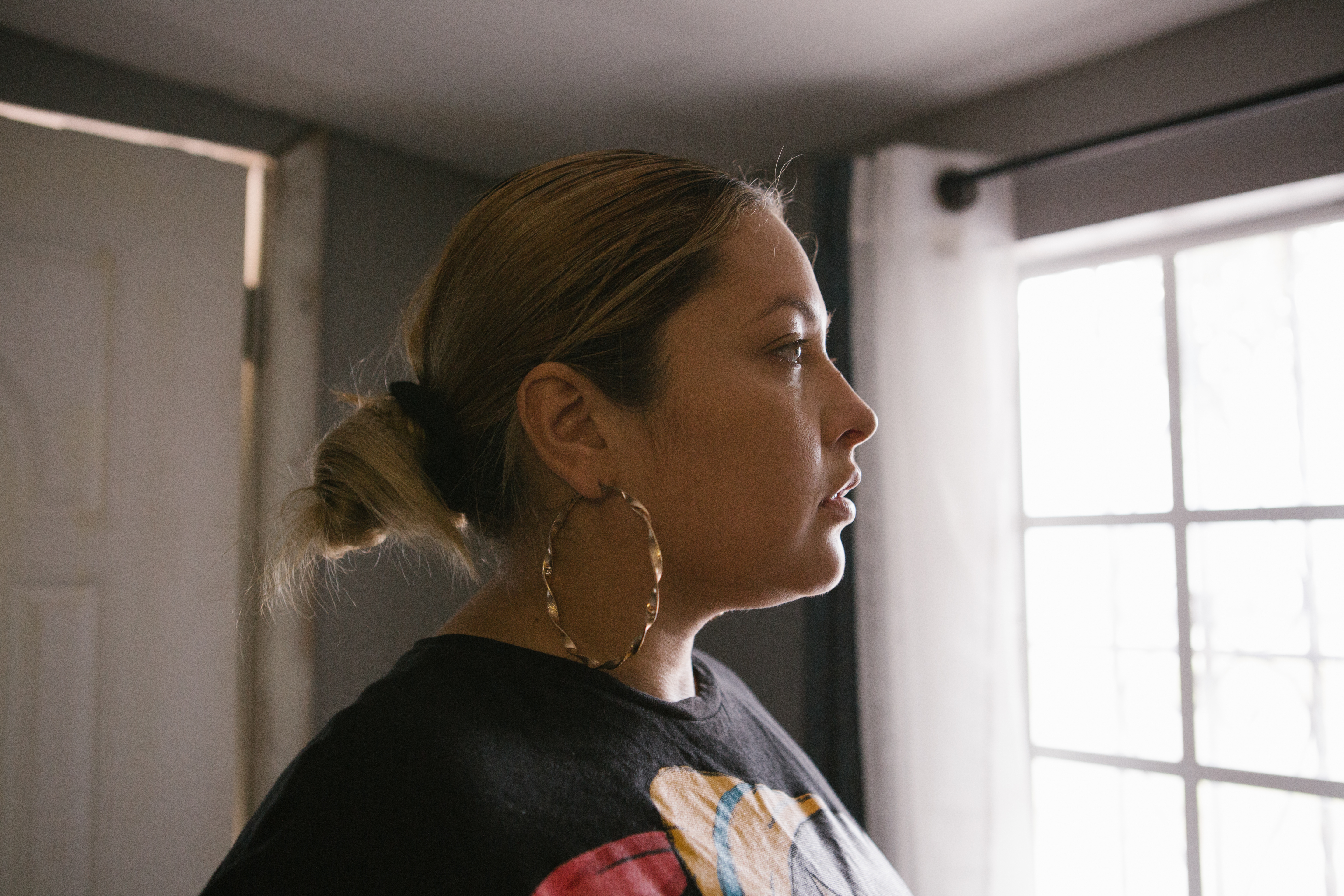 Nataly Alcantara and her family fled Honduras in 2014 after she said local gangs threatened to kill her young son. Alicia Vera for Reveal | Alicia Vera for Reveal Nataly Alcantara and her family fled Honduras in 2014 after she said local gangs threatened to kill her young son. Alicia Vera for Reveal | Alicia Vera for Reveal