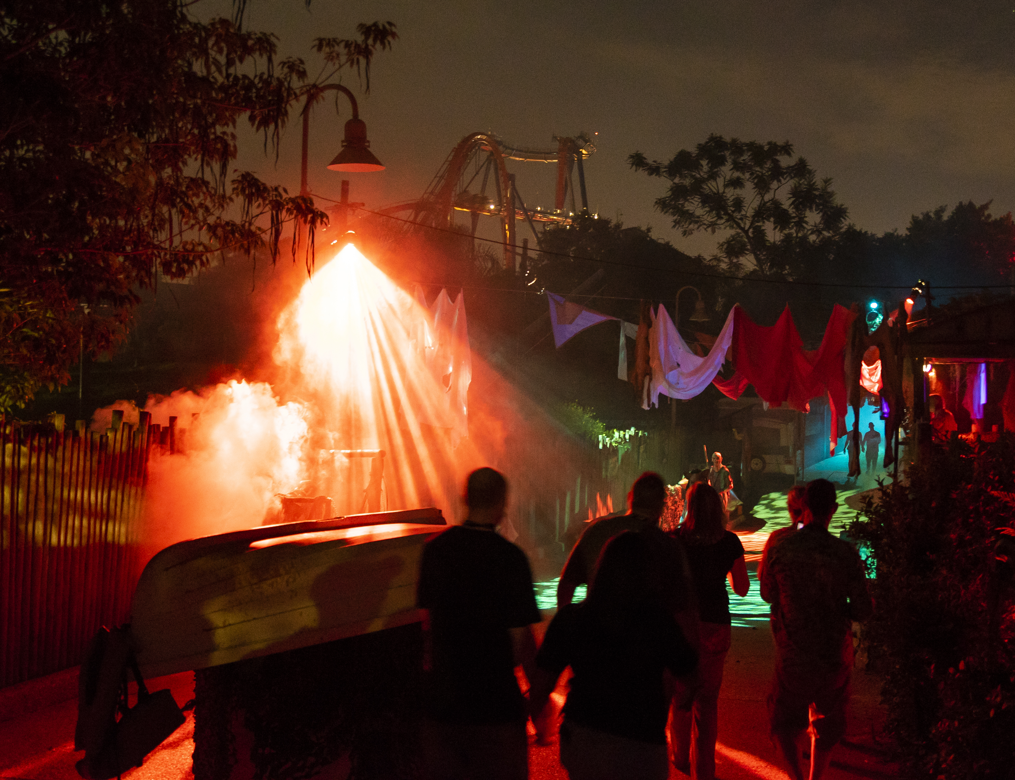 There are a record nine scare zones scattered throughout Busch Gardens this year for Howl-O-Scream. Zombies and ghouls interact as guests walk through. The event opens Friday. Busch Gardens There are a record nine scare zones scattered throughout Busch Gardens this year for Howl-O-Scream. Zombies and ghouls interact as guests walk through. The event opens Friday. Busch Gardens