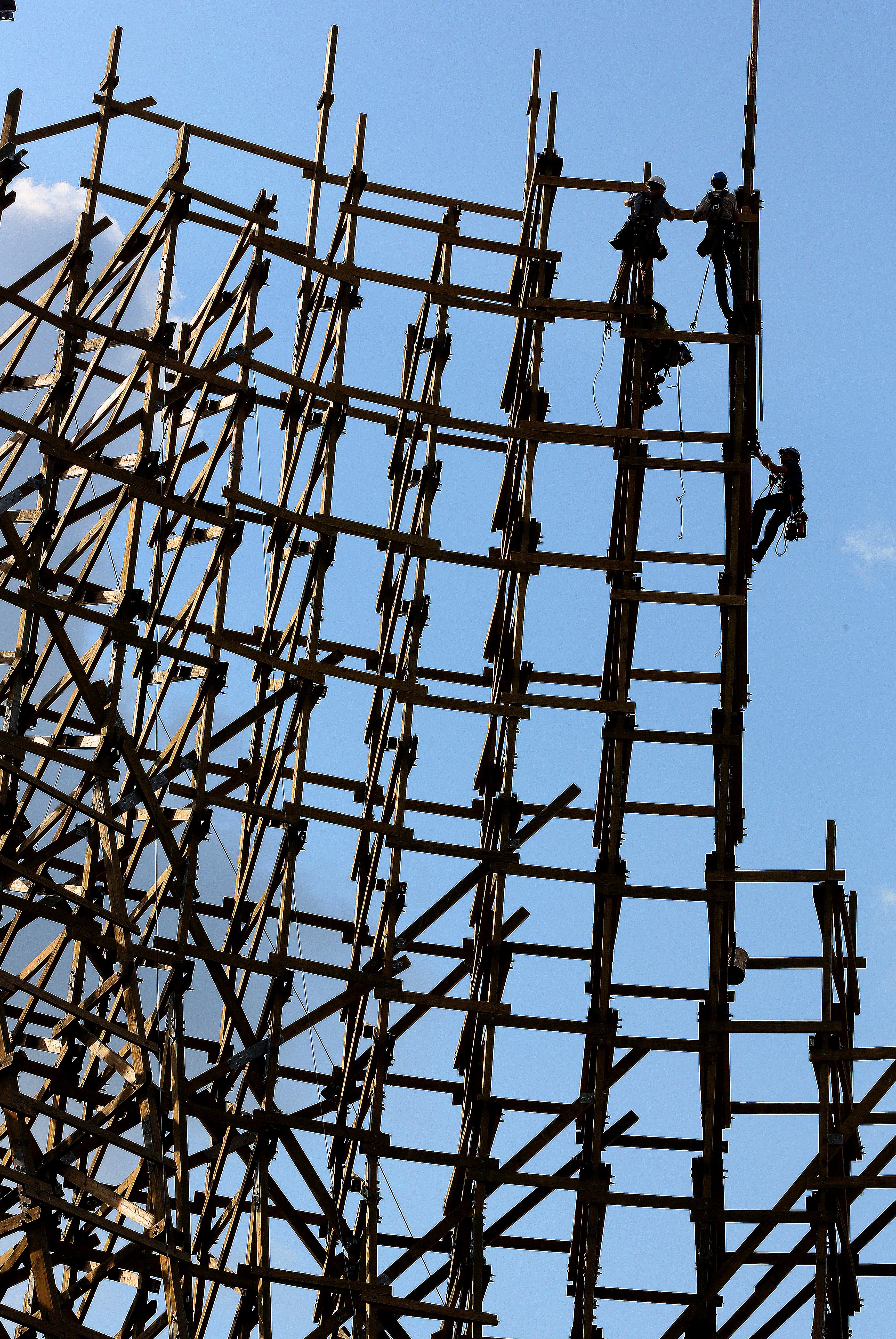 Tampa theme park Busch Gardens has announced a new hybrid wooden and steel coaster coming in 2020: Iron Gwazi. At more than 200 feet tall, the under-construction ride will become North America's tallest hybrid coaster, and the fastest and steepest hybrid coaster in the world. SCOTT KEELER | Times Tampa theme park Busch Gardens has announced a new hybrid wooden and steel coaster coming in 2020: Iron Gwazi. At more than 200 feet tall, the under-construction ride will become North America's tallest hybrid coaster, and the fastest and steepest hybrid coaster in the world. SCOTT KEELER | Times